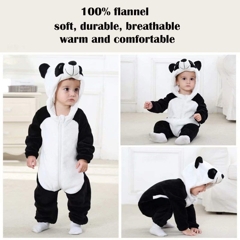 OLLULL Baby Panda Costumes Unisex Toddler Outfit Halloween Dress Up Romper 6-12 Months - Image 5